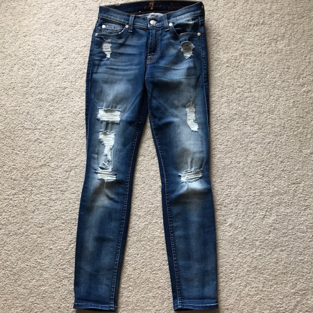 Size 24 7 for all mankind distressed jeans